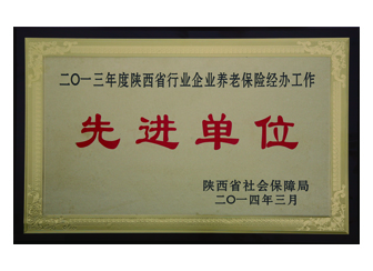 2013年獲得陜西省行業(yè)企業(yè)養(yǎng)老保險經(jīng)辦工作“先進(jìn)單位”